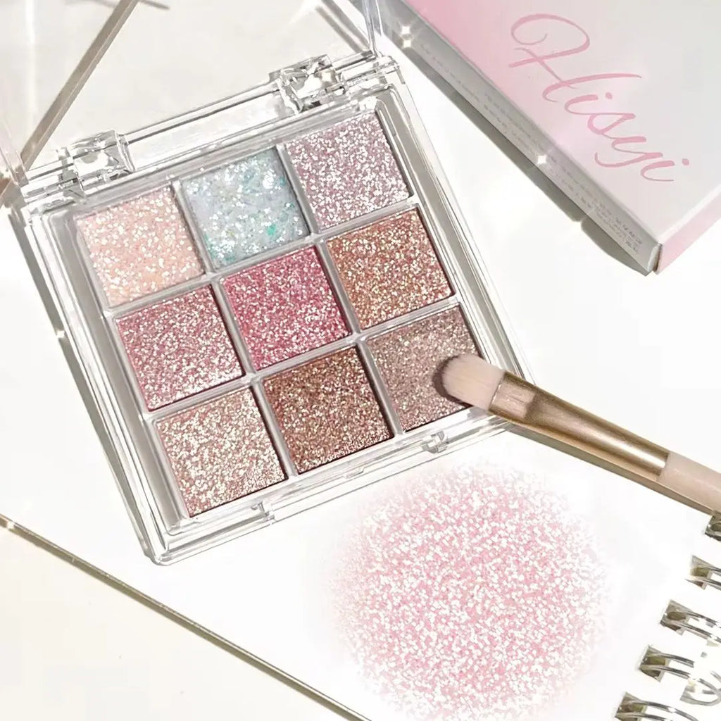 Paleta de Sombras Dazzling Magia Roxa – 9 Tons com Brilho Intenso e Longa Duração