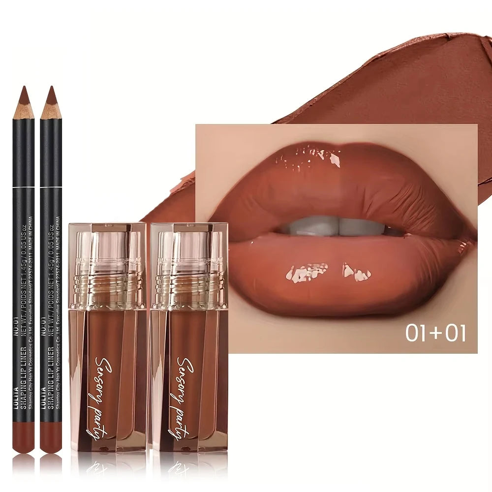 Kit Lip Duo Magia Glow: Delineador de Precisão 3D + Gloss Hidratante de Longa Duração