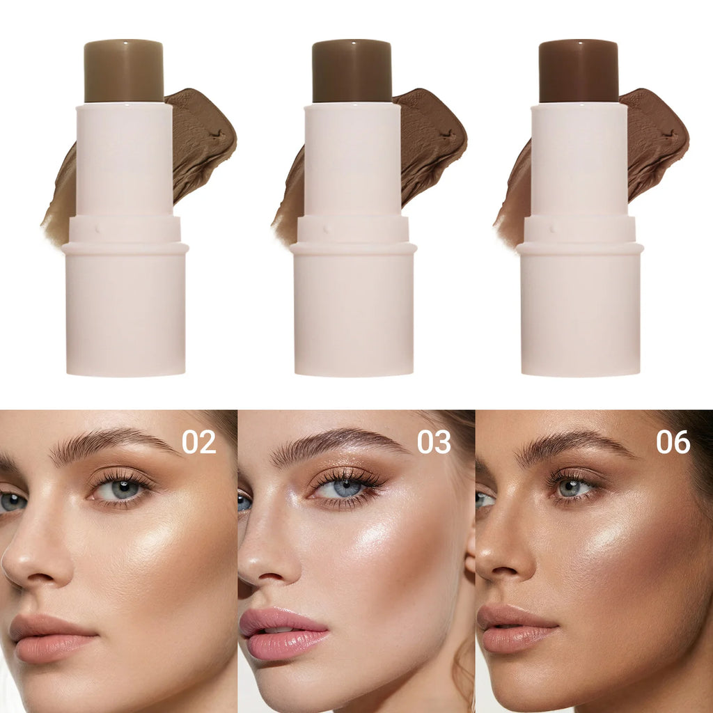 Stick Multifuncional Magia Glow 3 em 1: Contorno, Iluminador e Bronzeador
