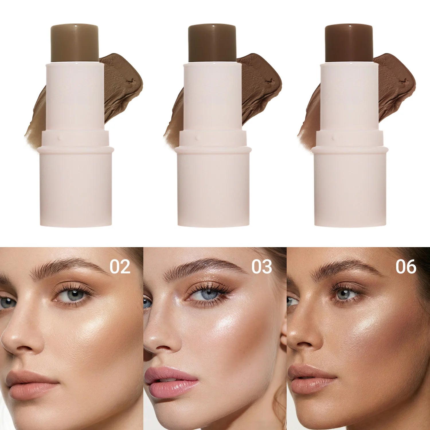 Stick Multifuncional Magia Glow 3 em 1: Contorno, Iluminador e Bronzeador