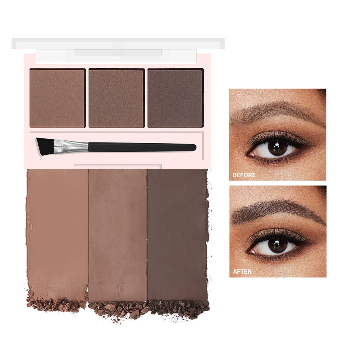 Paleta de Sobrancelhas Tricolor Magia Roxa – Efeito Natural e Longa Duração