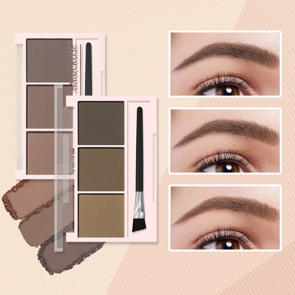 Paleta de Sobrancelhas Tricolor Magia Roxa – Efeito Natural e Longa Duração