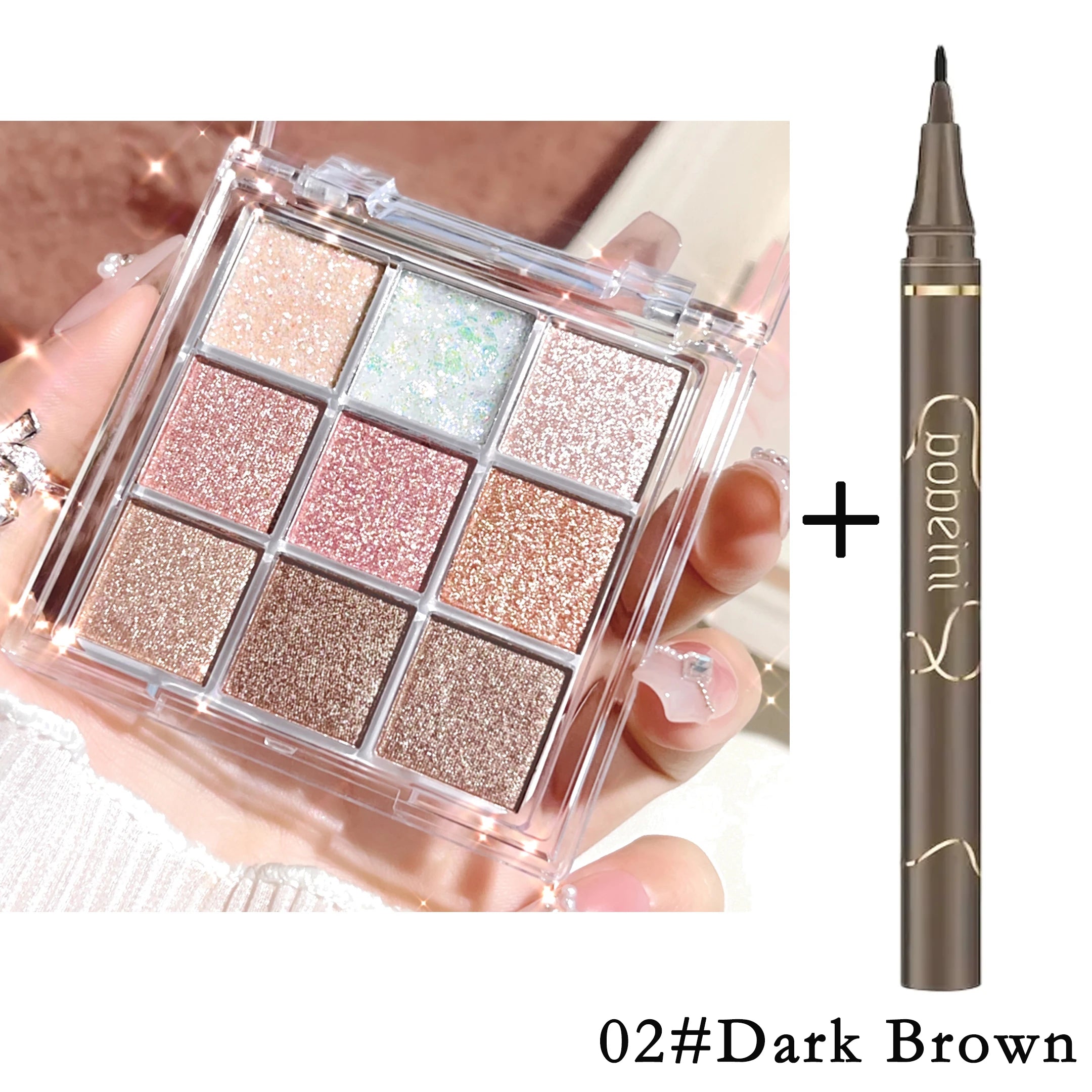 Paleta de Sombras Dazzling Magia Roxa – 9 Tons com Brilho Intenso e Longa Duração