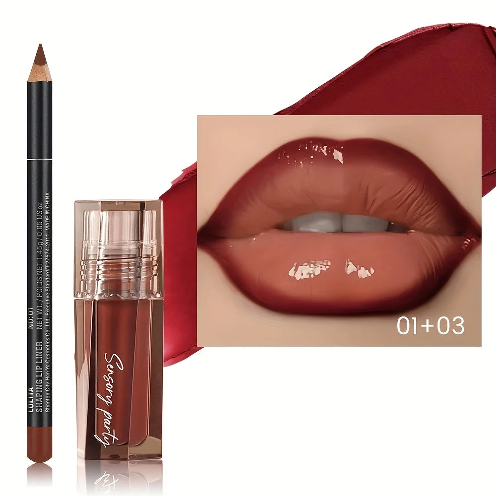 Kit Lip Duo Magia Glow: Delineador de Precisão 3D + Gloss Hidratante de Longa Duração