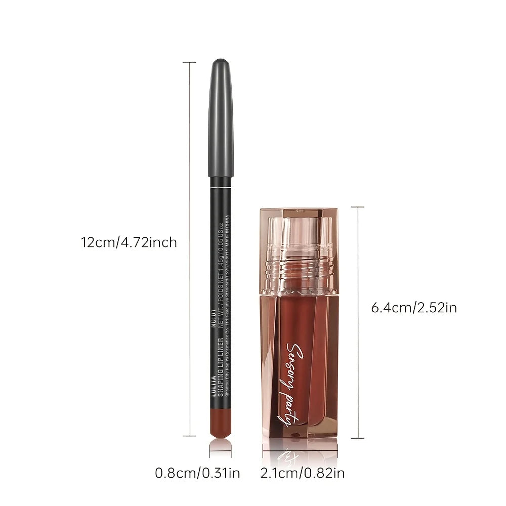 Kit Lip Duo Magia Glow: Delineador de Precisão 3D + Gloss Hidratante de Longa Duração