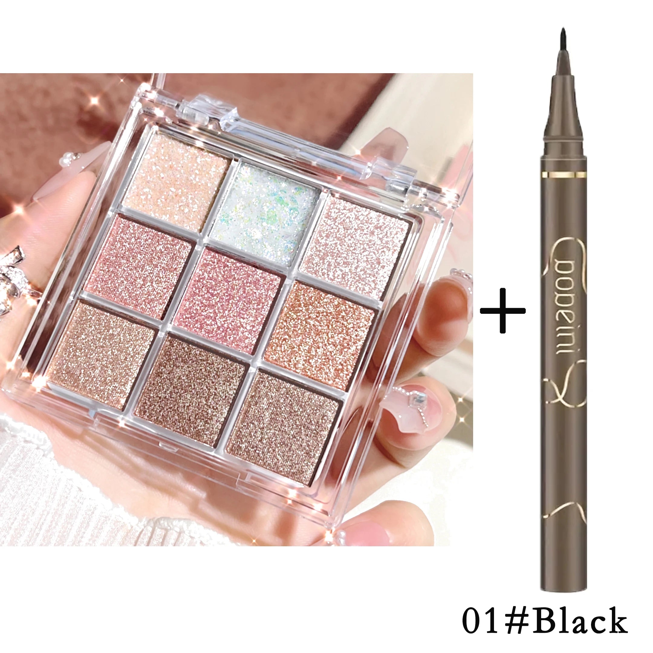 Paleta de Sombras Dazzling Magia Roxa – 9 Tons com Brilho Intenso e Longa Duração