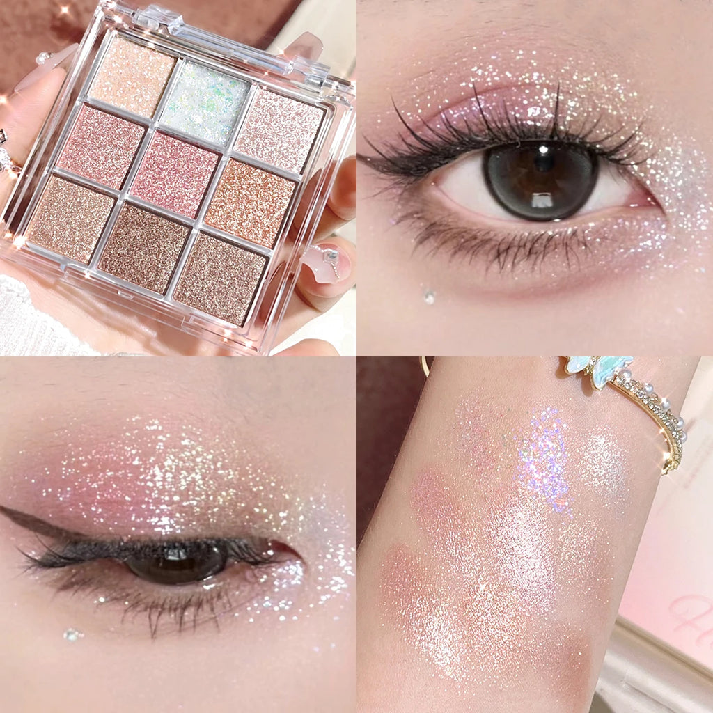 Paleta de Sombras Dazzling Magia Roxa – 9 Tons com Brilho Intenso e Longa Duração